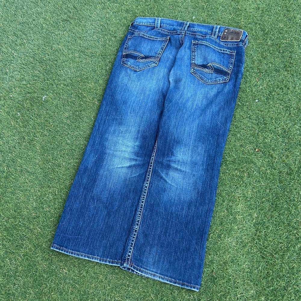 Vintage Silver Jeans Men's Baggy Blue Denim Jeans